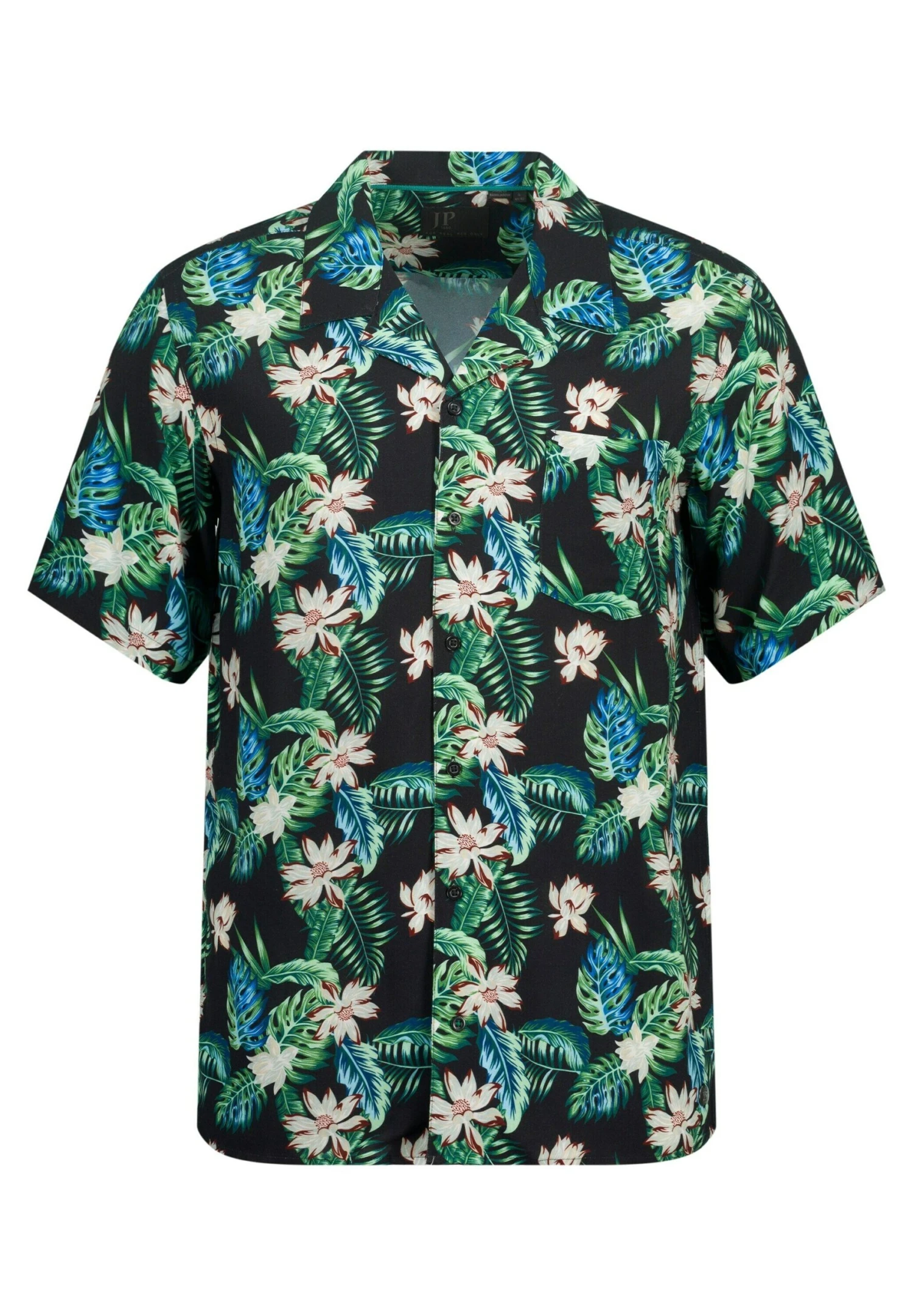 JP1880 Halbarm Cuba Kragen Kastiger Fit Floraler Print - Overhemd - Türkisgrün 5 JP1880 Halbarm Cuba Kragen Kastiger Fit Floraler Print - Overhemd - Türkisgrün - Afbeelding 3