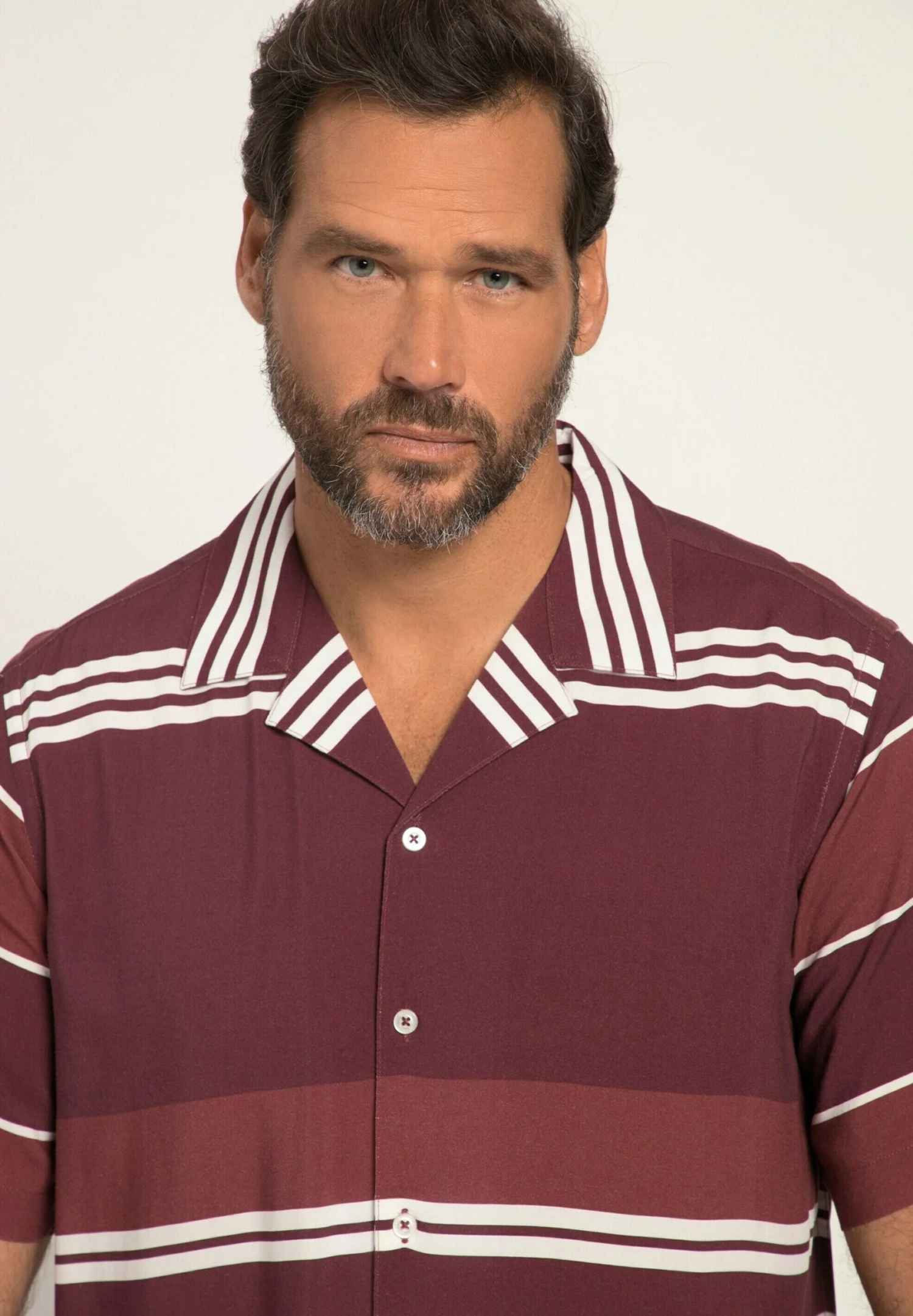JP1880 Halbarm Buttondown-Kragen Kastiger Fit Streifen - Overhemd - Rost 4 JP1880 Halbarm Buttondown-Kragen Kastiger Fit Streifen - Overhemd - Rost - Afbeelding 2