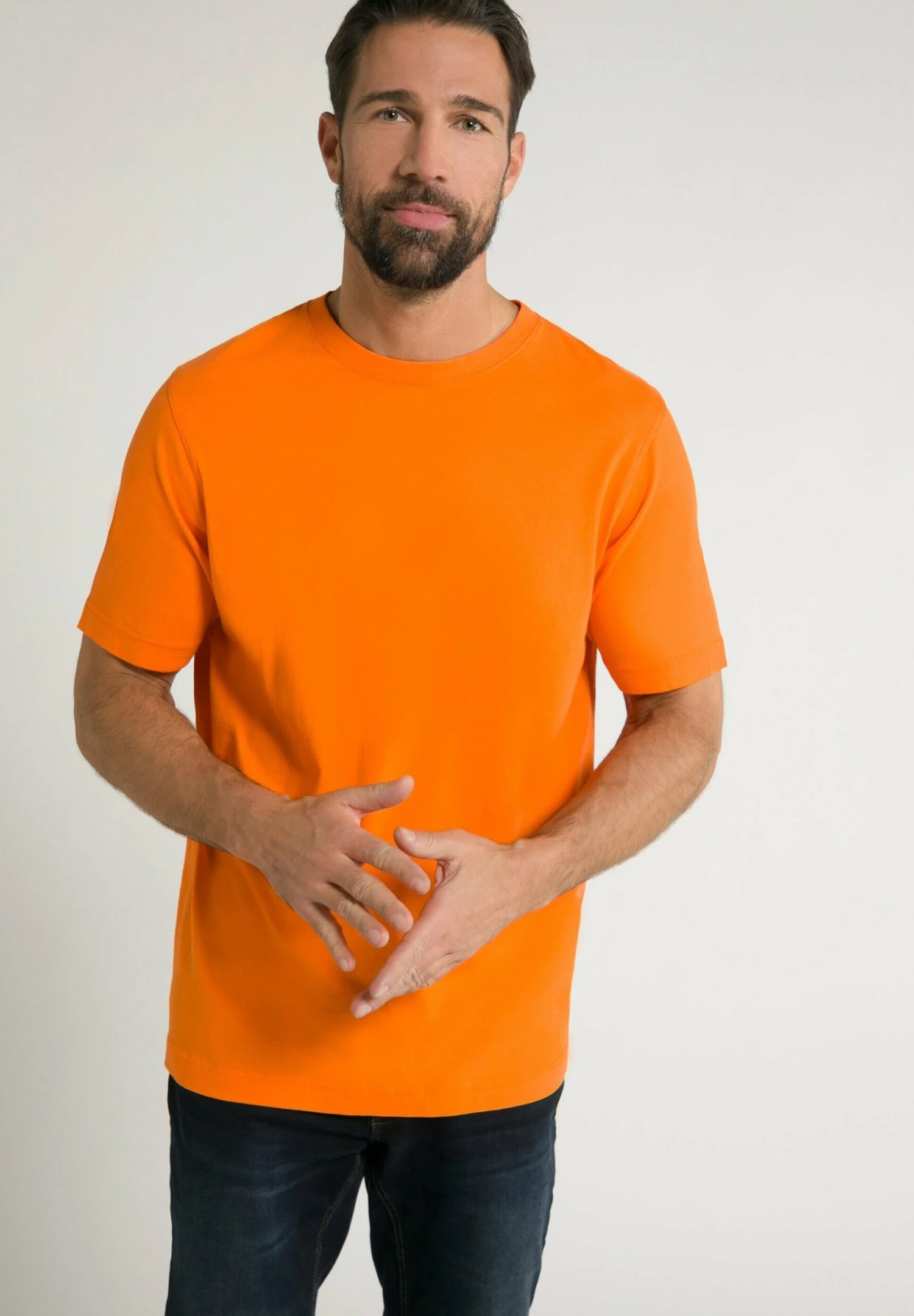 JP1880 Grosse Grössen Bis 8Xl - T-Shirt Basic - Hellorange 3 JP1880 Grosse Grössen Bis 8Xl - T-Shirt Basic - Hellorange