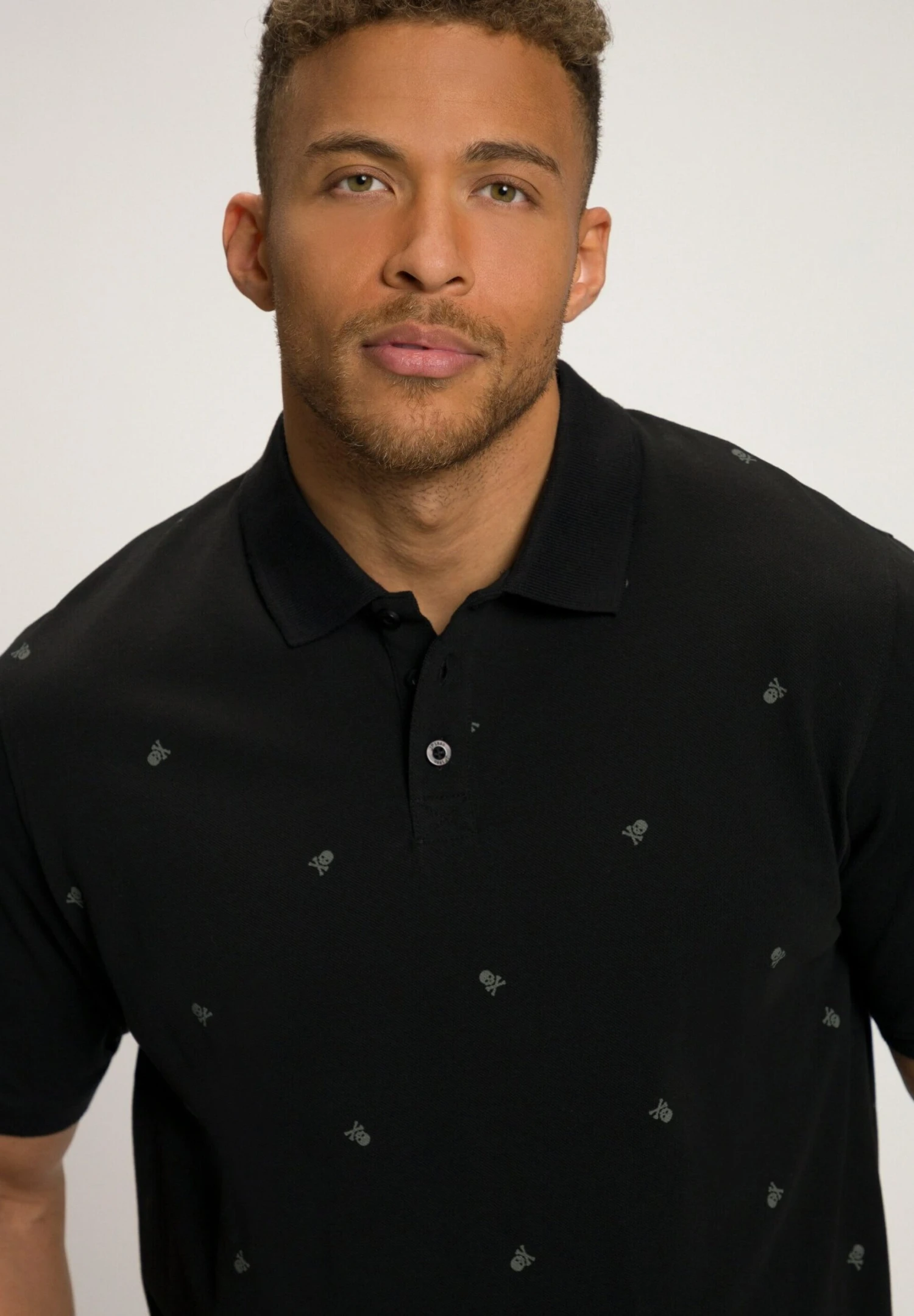 JP1880 Skull Print- Poloshirt - Black 4 JP1880 Skull Print- Poloshirt - Black - Afbeelding 2