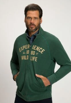 JP1880 Sweater Met Rits - Dunkelgrün