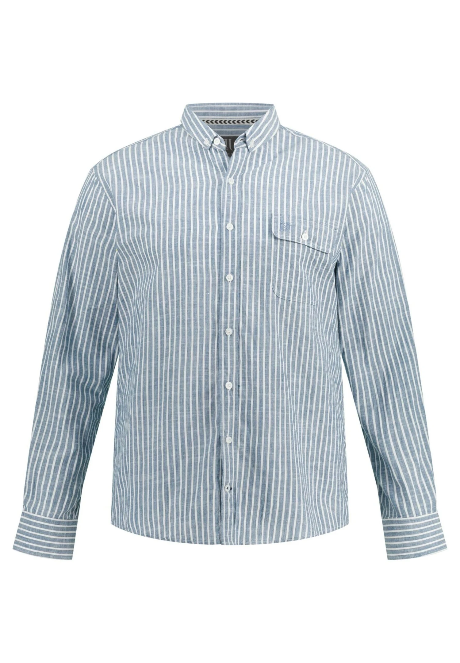 JP1880 LangarmLeinenoptik StehkragenModern Fit Bis- Overhemd - Schneeweiß 5 JP1880 LangarmLeinenoptik StehkragenModern Fit Bis- Overhemd - Schneeweiß - Afbeelding 3