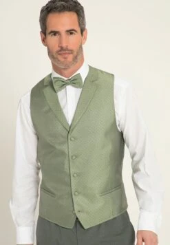 JP1880 Bruidegom Stippen Reverskraag - Gilet - Kaki