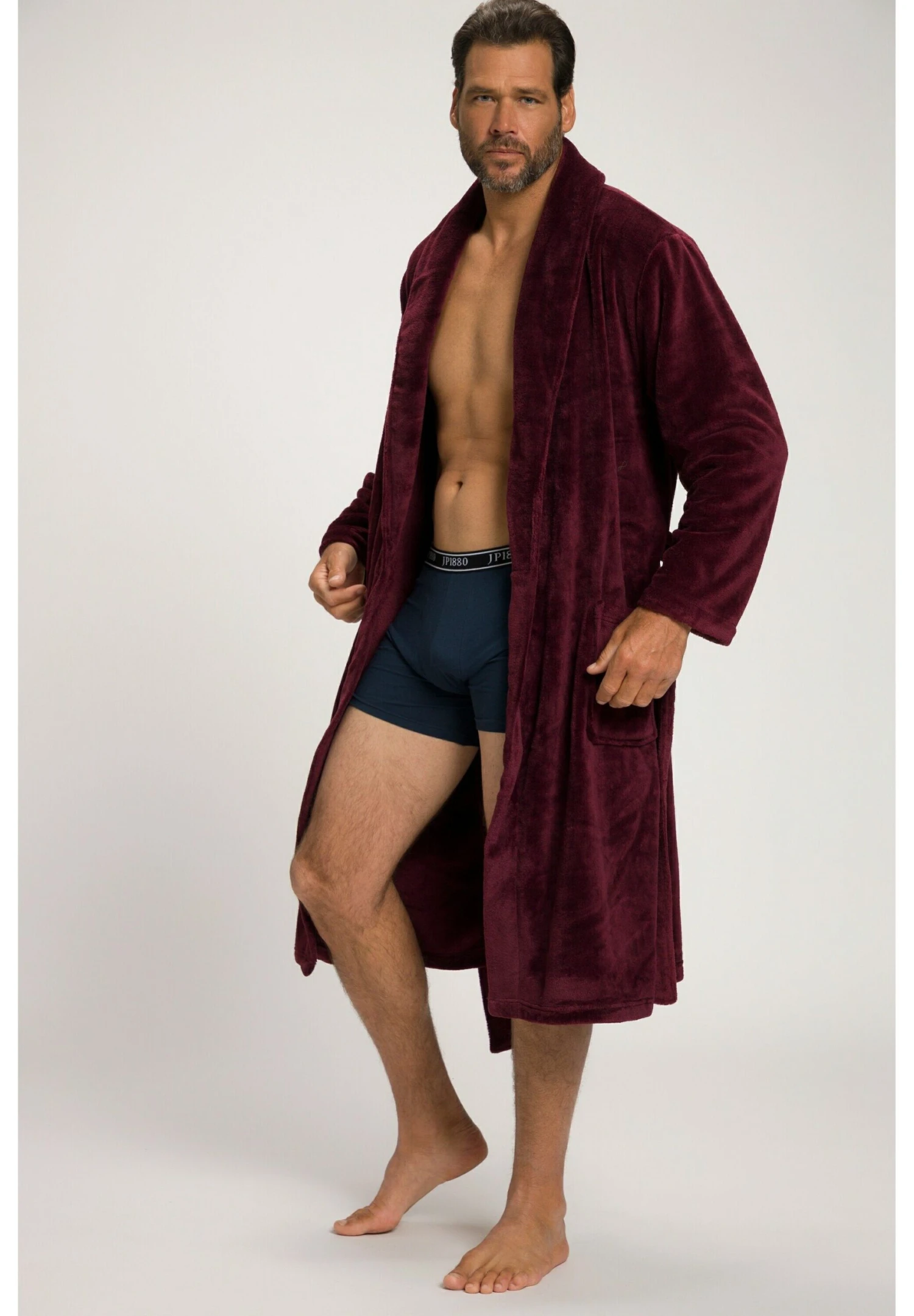 JP1880 Badjas - Aubergine 4 JP1880 Badjas - Aubergine - Afbeelding 2