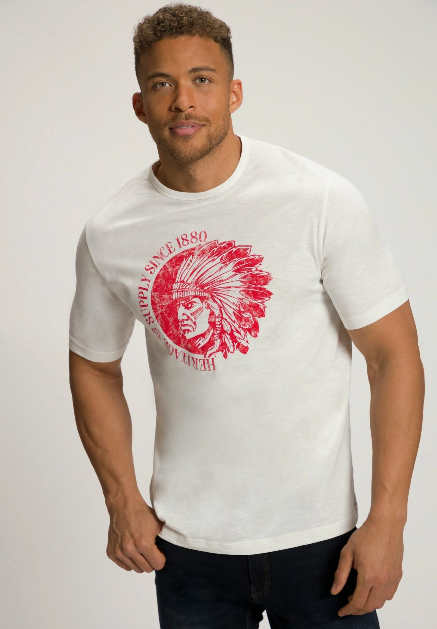 JP1880 T-Shirt Print - Crèmewit 3 JP1880 T-Shirt Print - Crèmewit