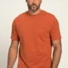 JP1880 Halbarm Melange - T-Shirt Basic - Dunkelorange