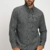 JP1880 Herringbone Print Long Sleeve - Overhemd - Grey 1 JP1880 Herringbone Print Long Sleeve - Overhemd - Grey -JP1880 eadd690f47f04bb08549109bb572672f