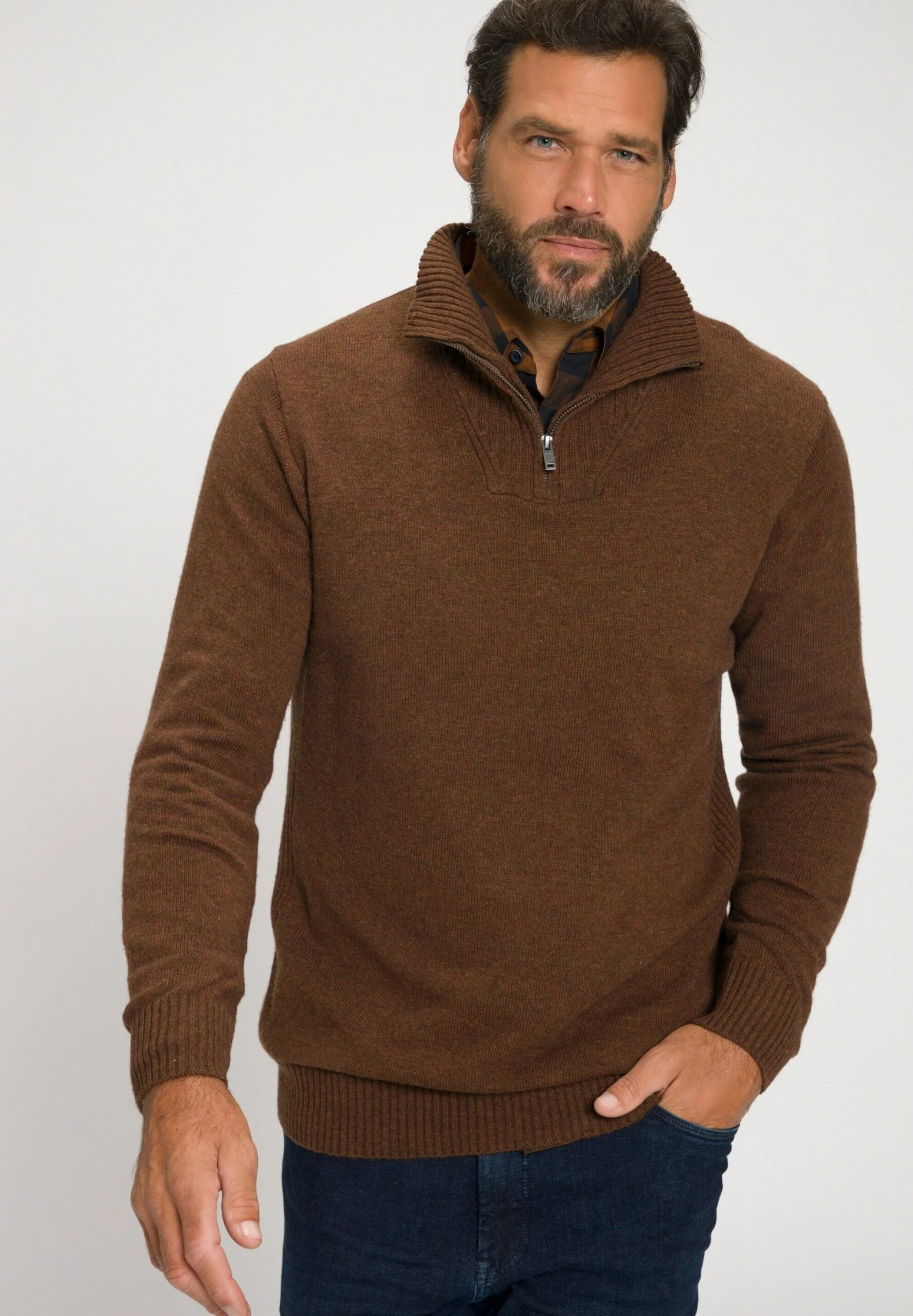 JP1880 Trui - Mokkabruin 3 JP1880 Trui - Mokkabruin