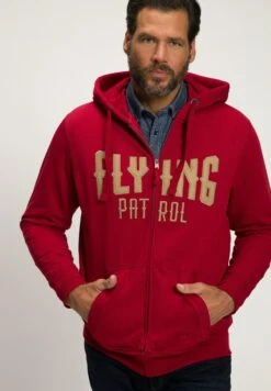 JP1880 Sweater Met Rits - Donkerrood