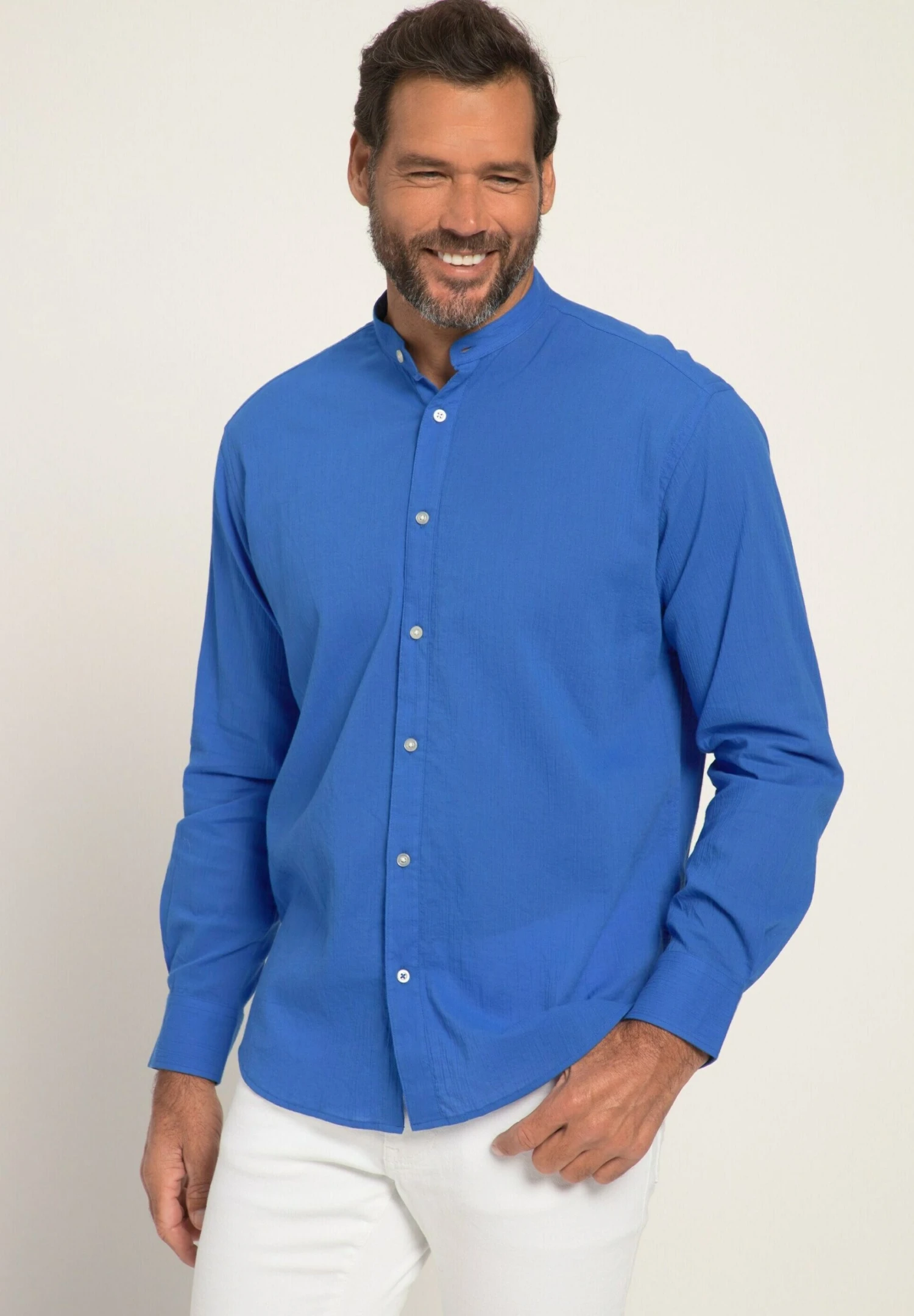 JP1880 Langarm -Qualität Stehkragen Modern Fit - Overhemd - Starkes Blau 3 JP1880 Langarm -Qualität Stehkragen Modern Fit - Overhemd - Starkes Blau