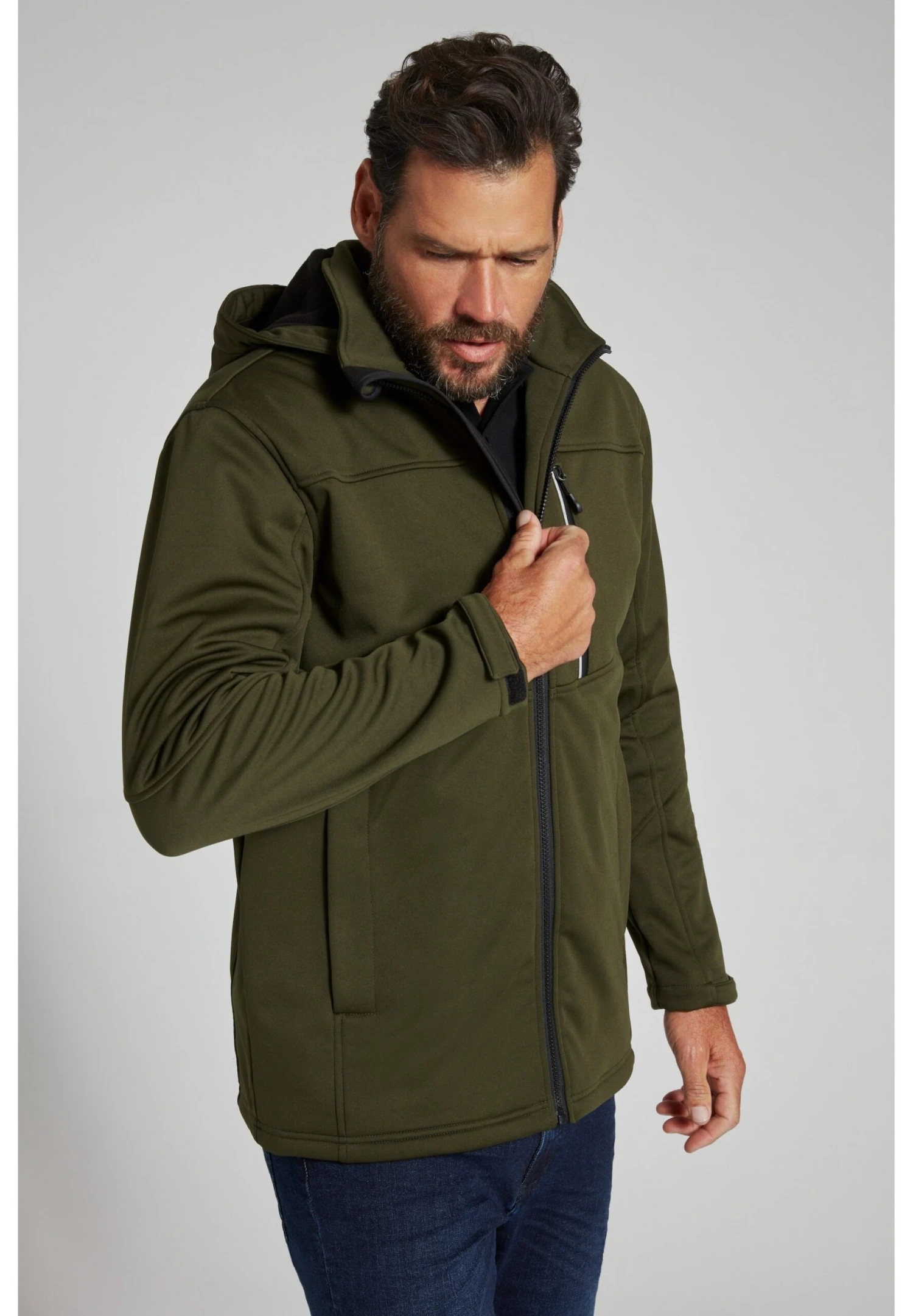 JP1880 Fleecejas - Dark Olive 4 JP1880 Fleecejas - Dark Olive - Afbeelding 2