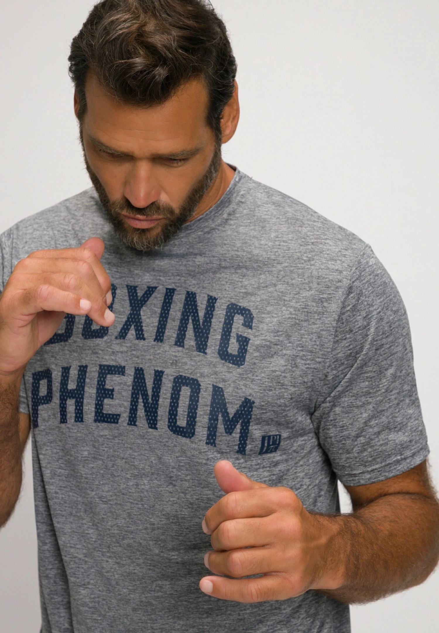 JP1880 T-Shirt Print - Grijs Melange 4 JP1880 T-Shirt Print - Grijs Melange - Afbeelding 2